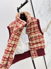 Ski Tweed Plaid Down Vest
