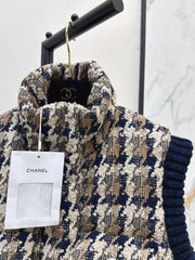Ski Tweed Plaid Down Vest