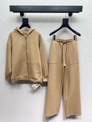 Casual hooded sweatshirt + trousers sports suit