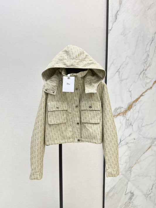 Cropped hooded jacket