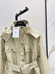 Hooded mid-length jacket