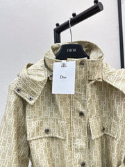 Hooded mid-length jacket