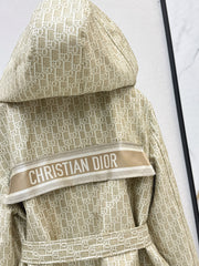 Hooded mid-length jacket