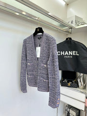 Colorful Flower Yarn Knitted V-Neck Cardigan