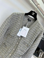 Colorful Flower Yarn Knitted V-Neck Cardigan
