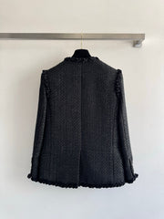 Vintage velvet braided patchwork tweed jacket
