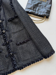 Vintage velvet braided patchwork tweed jacket