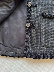 Vintage velvet braided patchwork tweed jacket