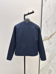 Round-neck, waisted trench coat