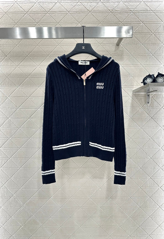 Hooded Zip-Up Cardigan