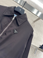 Zippered jacket with padded outerwear.