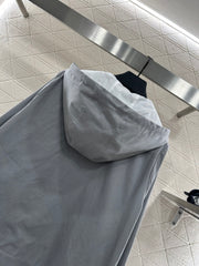 Lapel, hooded, drawstring jacket