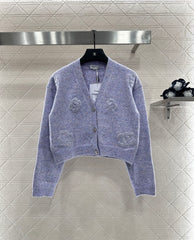 Letter Knit Cardigan