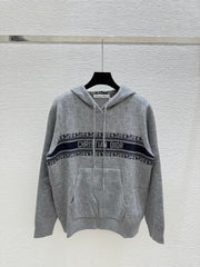 Hooded drawstring long-sleeved shirt with lettering
