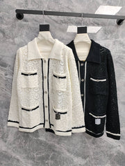 Lapel knitted cardigan