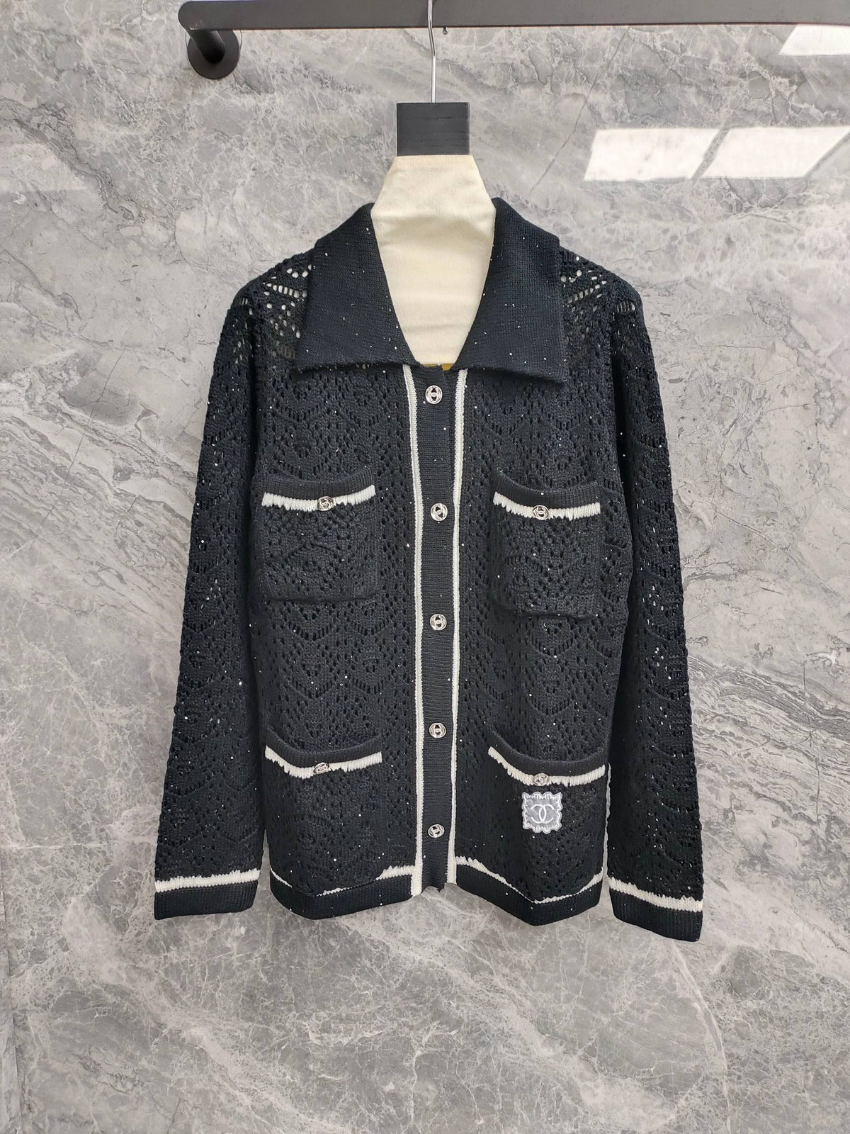 Lapel knitted cardigan