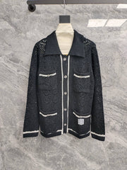 Lapel knitted cardigan