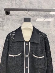 Lapel knitted cardigan