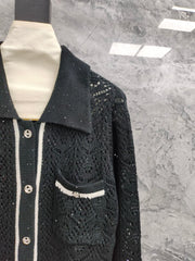 Lapel knitted cardigan