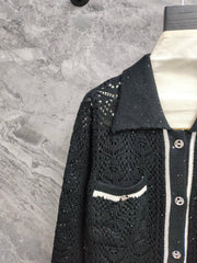 Lapel knitted cardigan