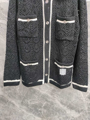 Lapel knitted cardigan
