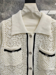 Lapel knitted cardigan