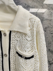 Lapel knitted cardigan