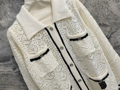 Lapel knitted cardigan