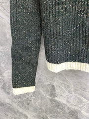 Knitted long-sleeved sweater