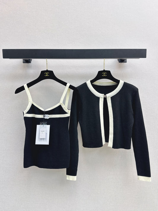 Two-Piece Cardigan and Suspender Set