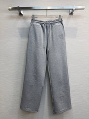 Hooded cardigan and straight-leg pants set