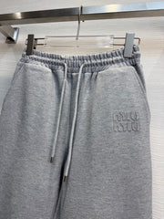 Hooded cardigan and straight-leg pants set