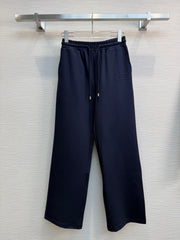 Hooded cardigan and straight-leg pants set