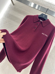 Lapel Knit Top
