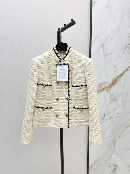 Braided Trim Stand-Collar Jacket