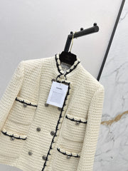 Braided Trim Stand-Collar Jacket