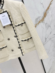 Braided Trim Stand-Collar Jacket