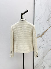 Braided Trim Stand-Collar Jacket