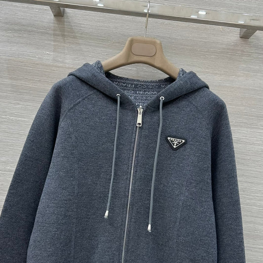 Double-Faced Wool Hooded Jacket