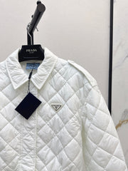 Double-sided diamond quilted midi coat
