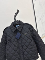 Double-sided diamond quilted padded short coat