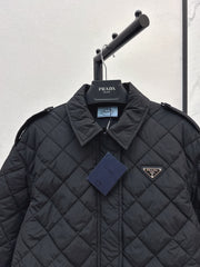 Double-sided diamond quilted padded short coat