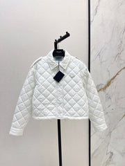 Double-sided diamond quilted padded short coat