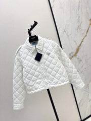 Double-sided diamond quilted padded short coat