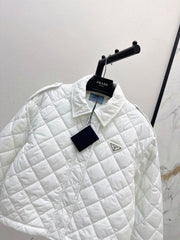Double-sided diamond quilted padded short coat