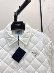 Double-sided diamond quilted padded short coat