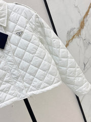 Double-sided diamond quilted padded short coat