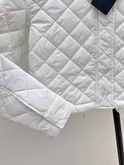 Double-sided diamond quilted padded short coat