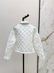 Double-sided diamond quilted padded short coat
