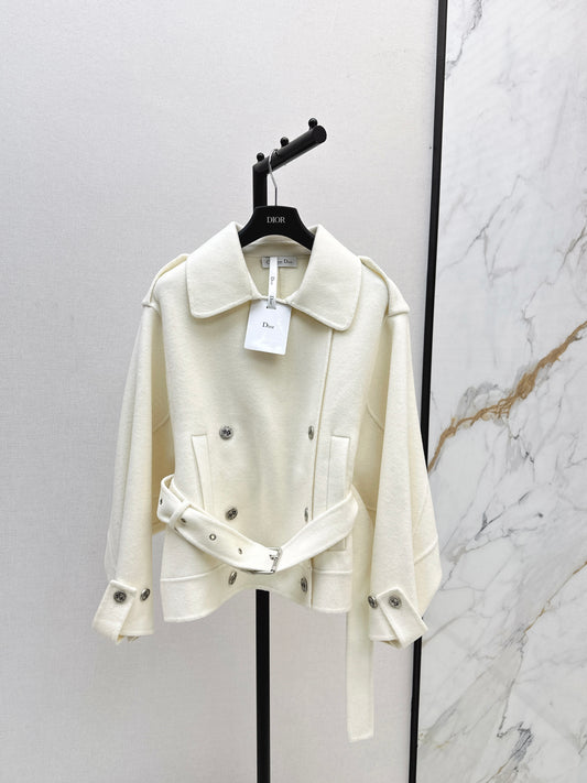 Double-breasted lapel short coat